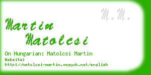 martin matolcsi business card